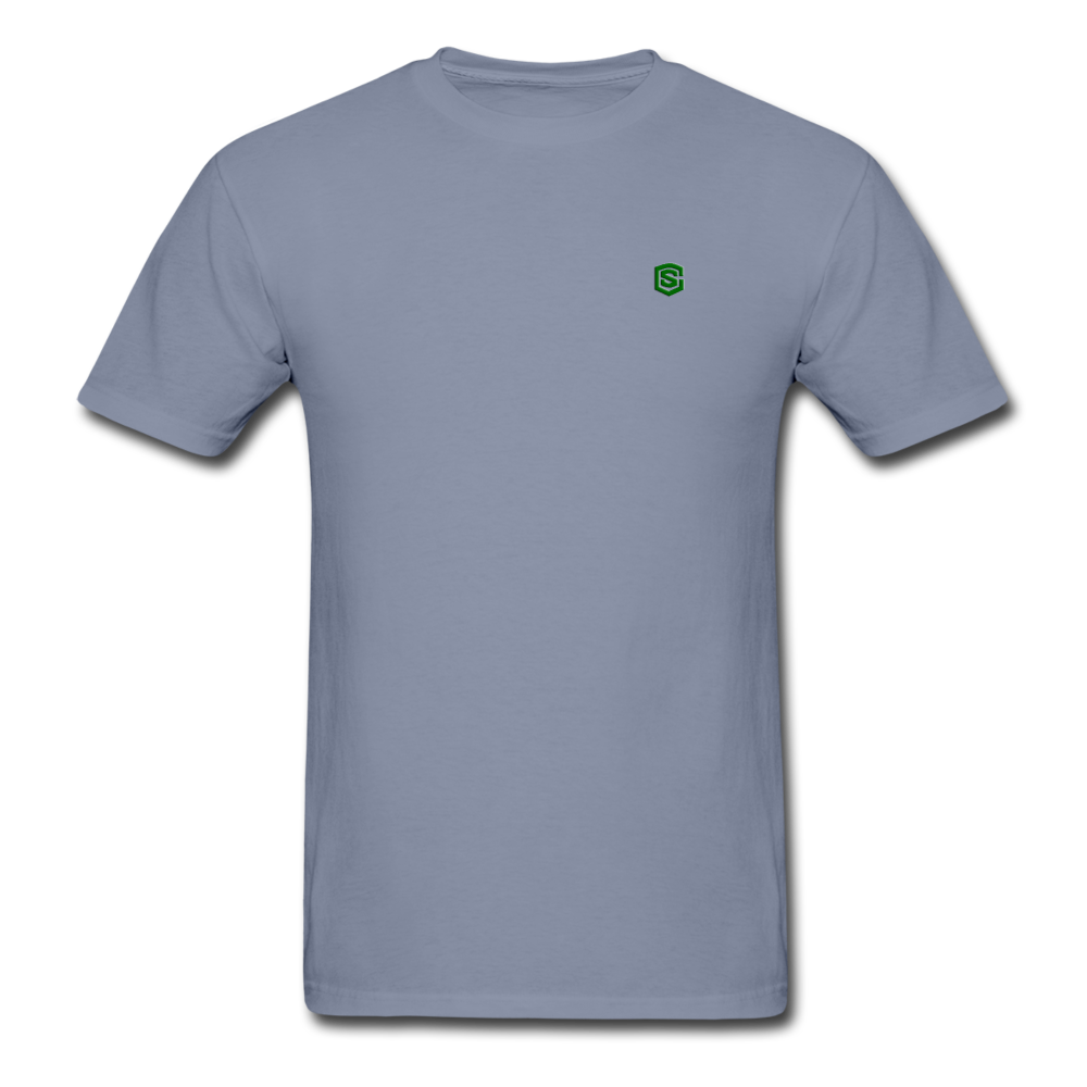 Unisex ComfortWash Garment Dyed T-Shirt WITH GREEN LOGO - blue