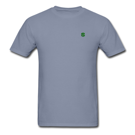 Unisex ComfortWash Garment Dyed T-Shirt WITH GREEN LOGO - blue