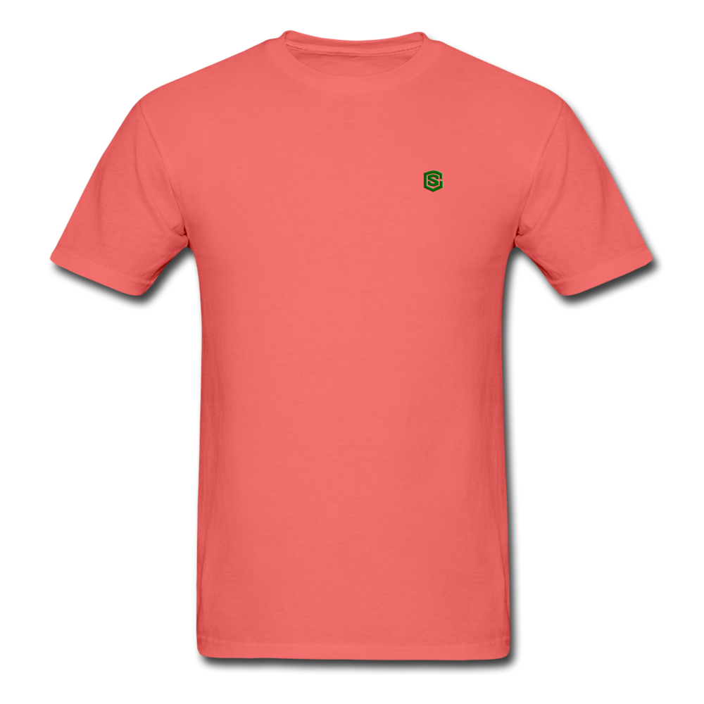 Unisex ComfortWash Garment Dyed T-Shirt WITH GREEN LOGO - coral