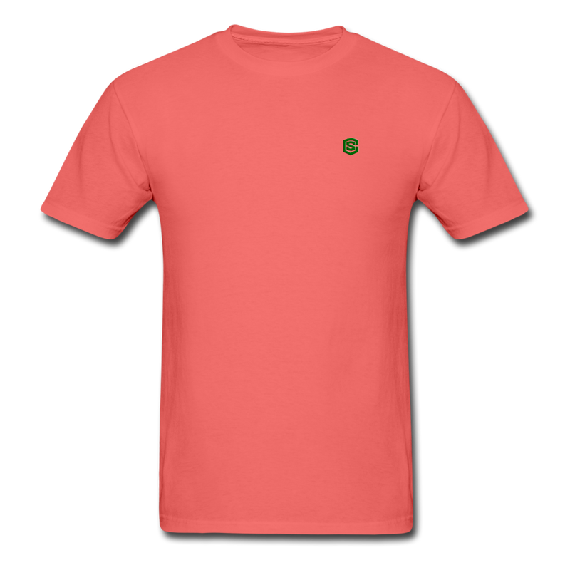 Unisex ComfortWash Garment Dyed T-Shirt WITH GREEN LOGO - coral