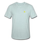 Unisex Heather Prism T-Shirt WITH YELLOW  LOGO - heather prism ice blue