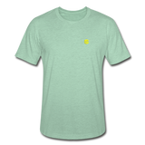 Unisex Heather Prism T-Shirt WITH YELLOW  LOGO - heather prism mint