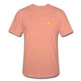 Unisex Heather Prism T-Shirt WITH YELLOW  LOGO - heather prism sunset