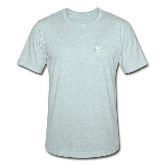 Unisex Heather Prism T-Shirt WITH WHITE  LOGO - heather prism ice blue