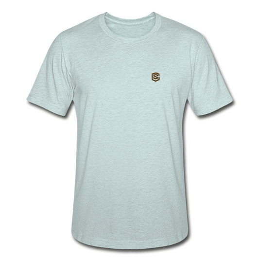 Unisex Heather Prism T-Shirt WITH BROWN  LOGO - heather prism ice blue