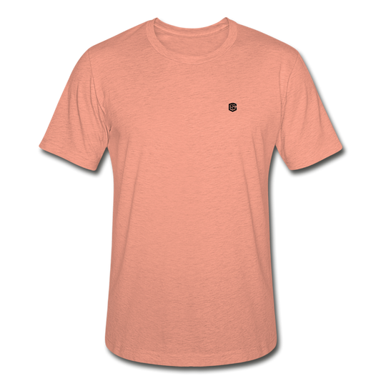 Unisex Heather Prism T-Shirt WITH BLACK LOGO - heather prism sunset