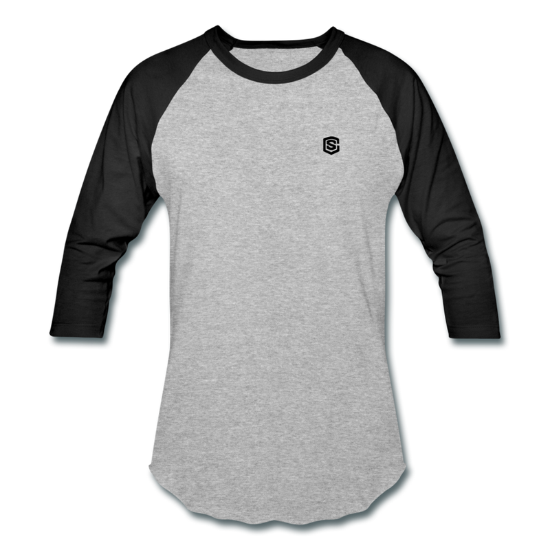 Baseball T-Shirt WITH BLACK  LOGO - heather gray/black