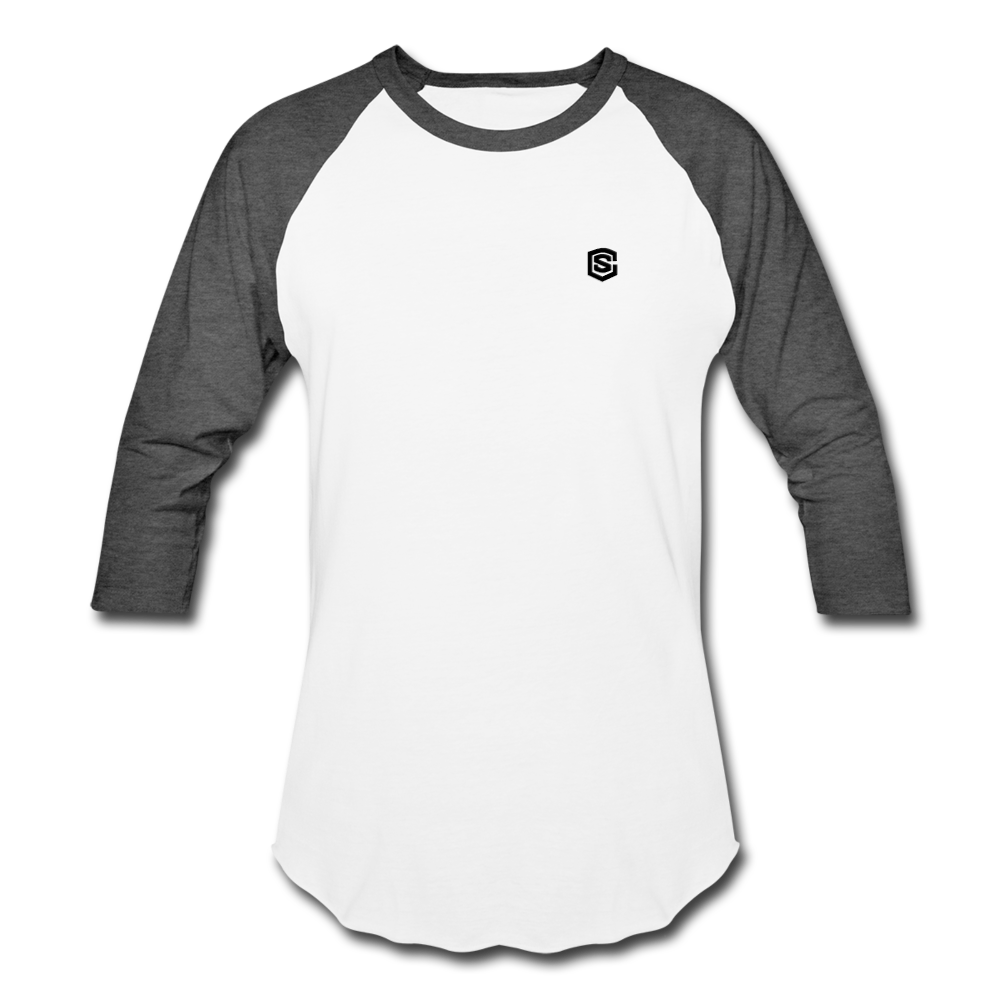 Baseball T-Shirt WITH BLACK  LOGO - white/charcoal