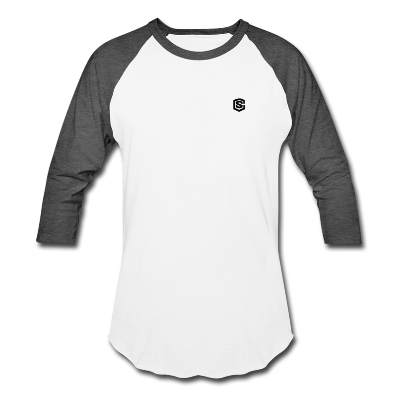 Baseball T-Shirt WITH BLACK  LOGO - white/charcoal