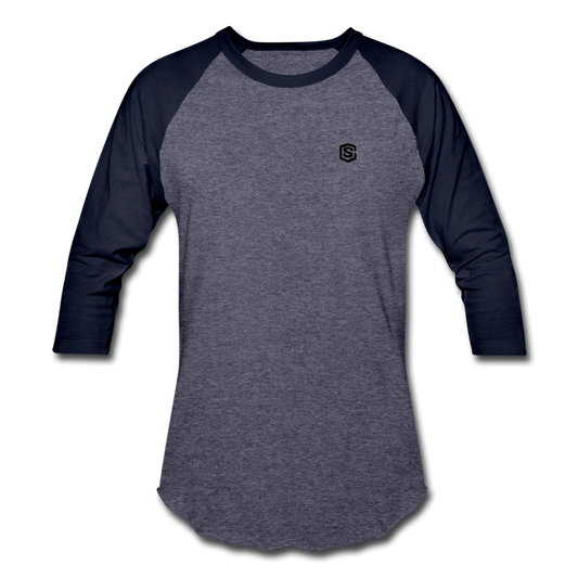 Baseball T-Shirt WITH BLACK  LOGO - heather blue/navy