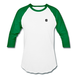 Baseball T-Shirt WITH BLACK  LOGO - white/kelly green