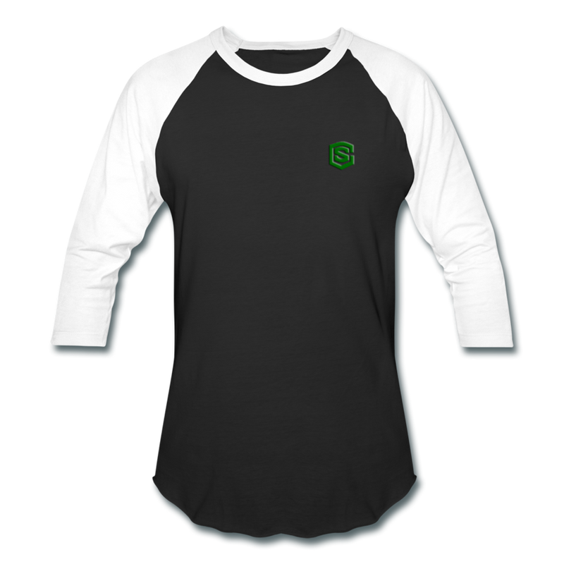 Baseball T-Shirt WITH GREEN LOGO - black/white