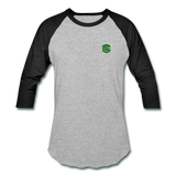 Baseball T-Shirt WITH GREEN LOGO - heather gray/black