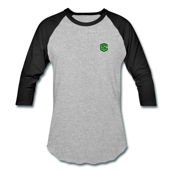 Baseball T-Shirt WITH GREEN LOGO - heather gray/black