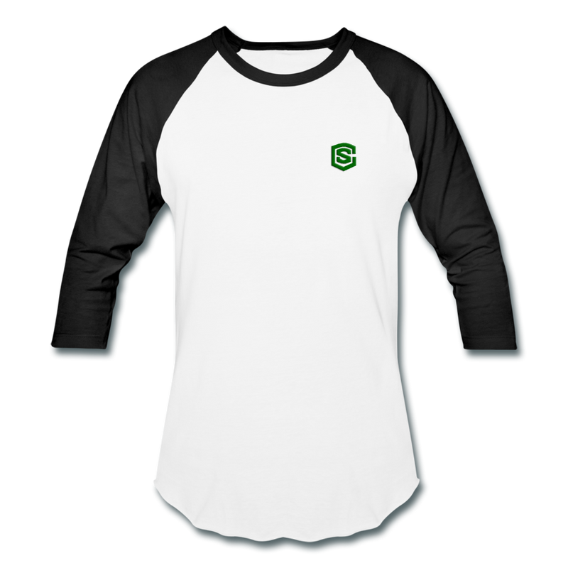 Baseball T-Shirt WITH GREEN LOGO - white/black