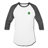 Baseball T-Shirt WITH GREEN LOGO - white/charcoal