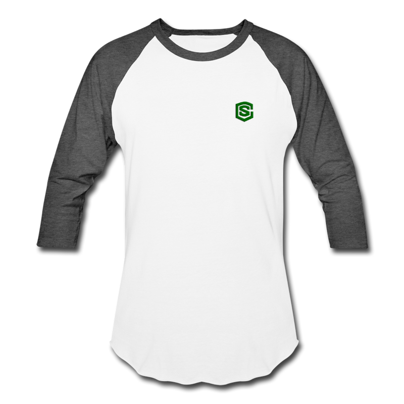 Baseball T-Shirt WITH GREEN LOGO - white/charcoal