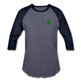 Baseball T-Shirt WITH GREEN LOGO - heather blue/navy