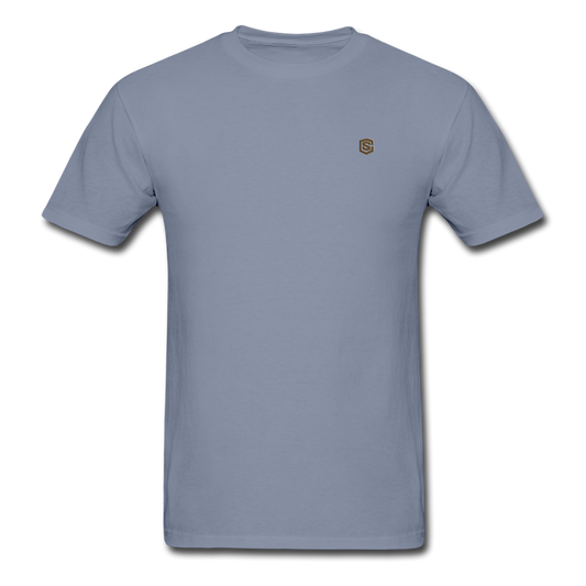 Unisex ComfortWash Garment Dyed T-Shirt WITH BROWN LOGO - blue