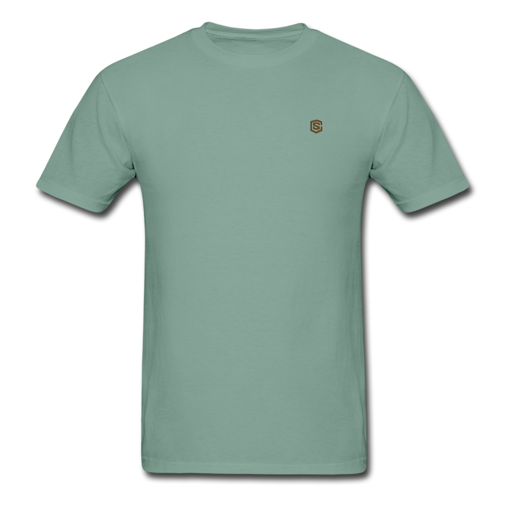 Unisex ComfortWash Garment Dyed T-Shirt WITH BROWN LOGO - seafoam green