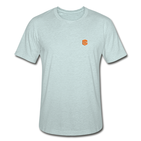 Unisex Heather Prism T-Shirt WITH ORANGE LOGO - heather prism ice blue