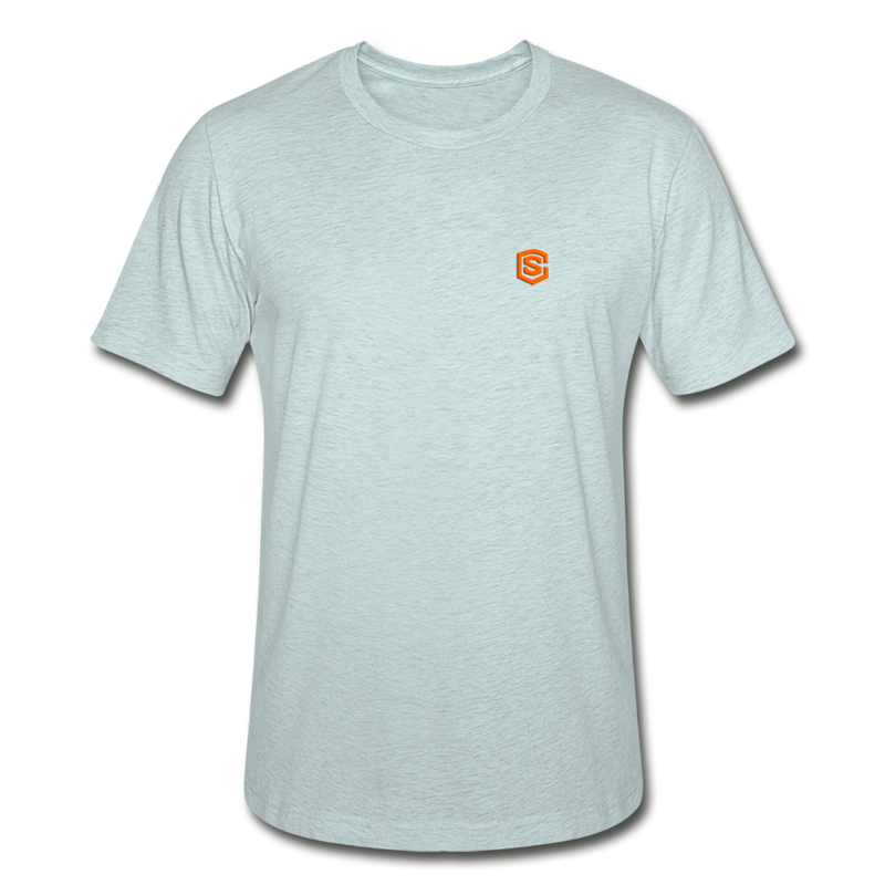 Unisex Heather Prism T-Shirt WITH ORANGE LOGO - heather prism ice blue