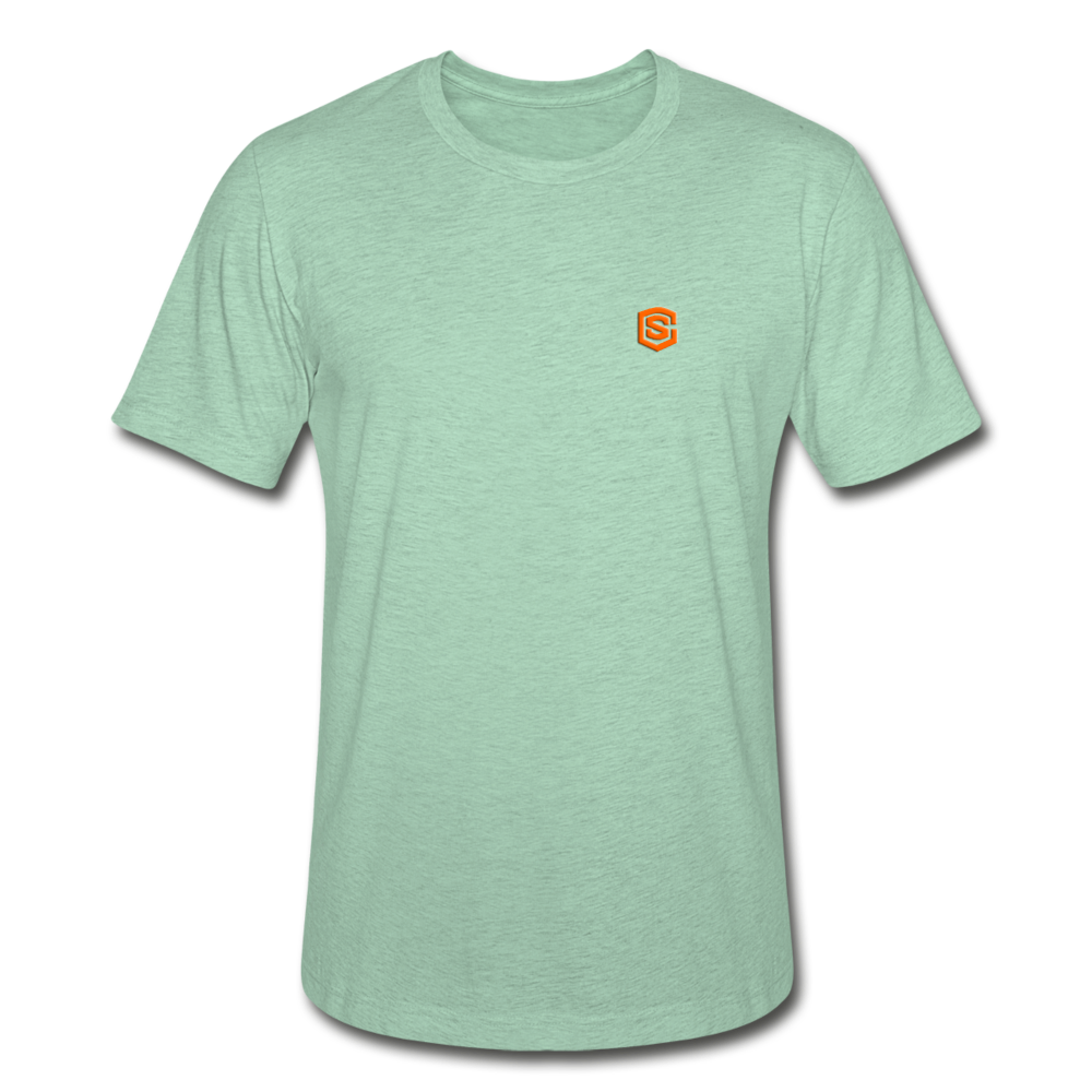 Unisex Heather Prism T-Shirt WITH ORANGE LOGO - heather prism mint