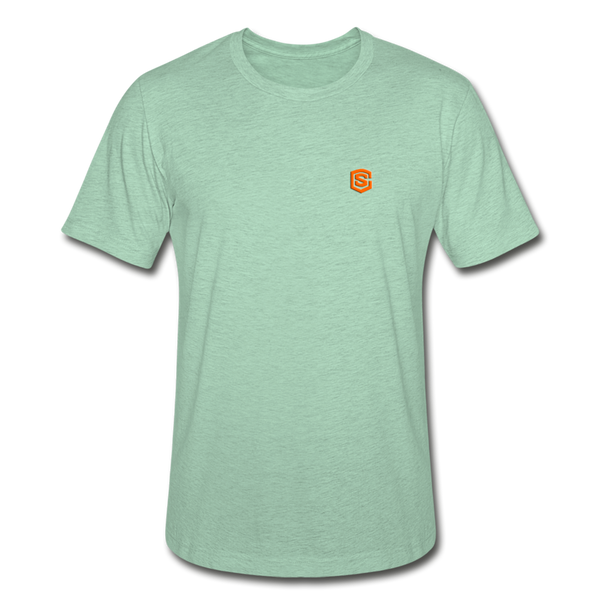 Unisex Heather Prism T-Shirt WITH ORANGE LOGO - heather prism mint