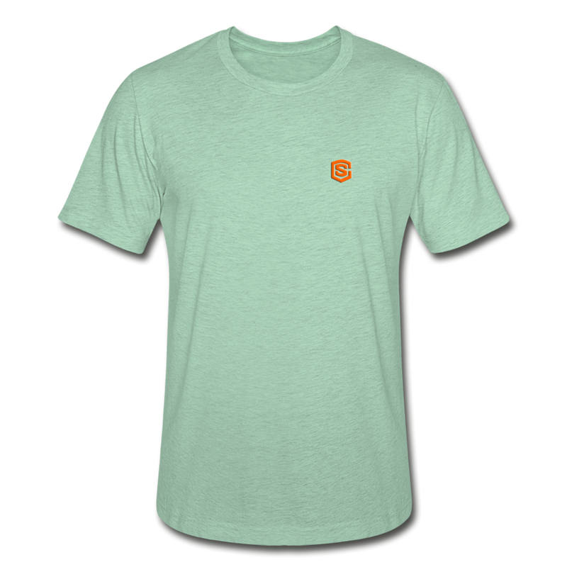 Unisex Heather Prism T-Shirt WITH ORANGE LOGO - heather prism mint