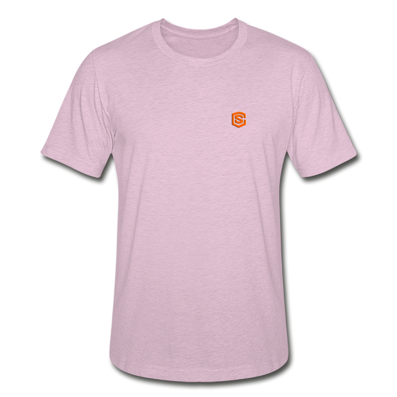 Unisex Heather Prism T-Shirt WITH ORANGE LOGO - heather prism lilac