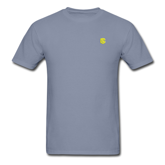Unisex ComfortWash Garment Dyed T-Shirt WITH YELLOW LOGO - blue