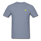 Unisex ComfortWash Garment Dyed T-Shirt WITH YELLOW LOGO - blue