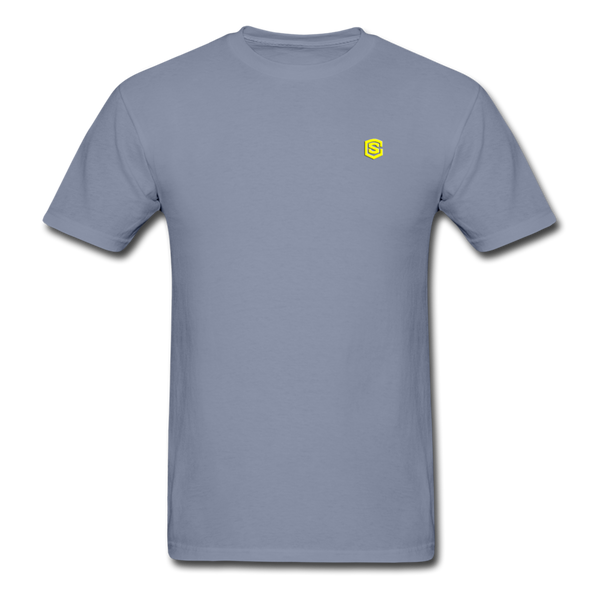 Unisex ComfortWash Garment Dyed T-Shirt WITH YELLOW LOGO - blue