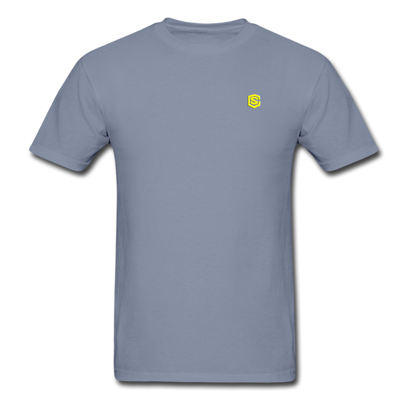 Unisex ComfortWash Garment Dyed T-Shirt WITH YELLOW LOGO - blue