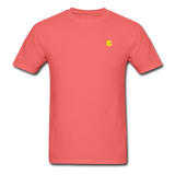 Unisex ComfortWash Garment Dyed T-Shirt WITH YELLOW LOGO - coral