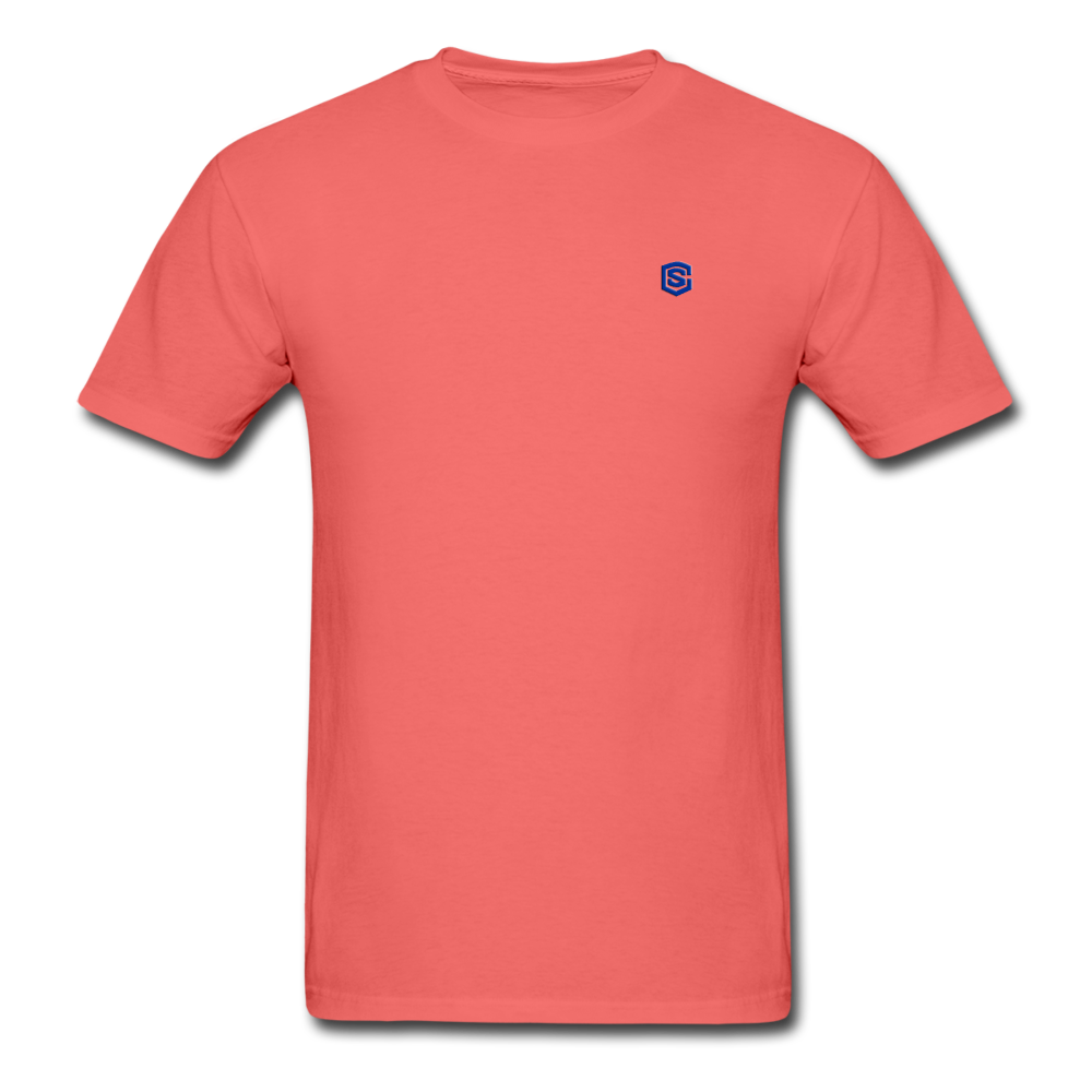 Unisex ComfortWash Garment Dyed T-Shirt WITH BLUE LOGO - coral