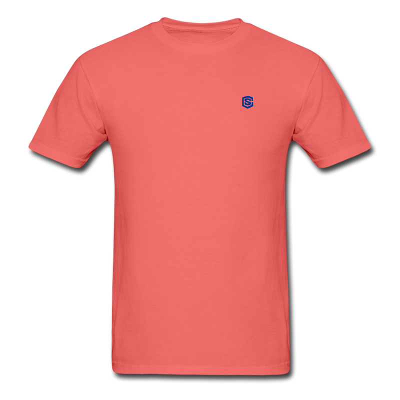 Unisex ComfortWash Garment Dyed T-Shirt WITH BLUE LOGO - coral