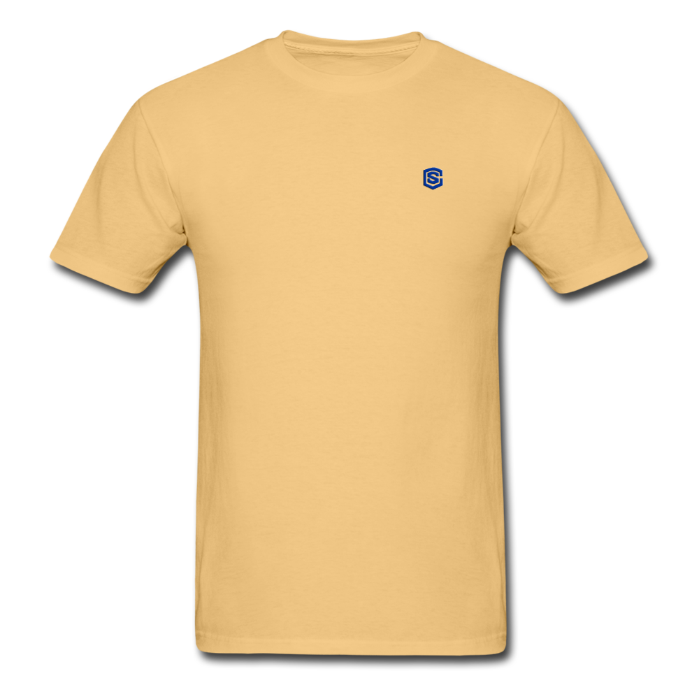 Unisex ComfortWash Garment Dyed T-Shirt WITH BLUE LOGO - light yellow