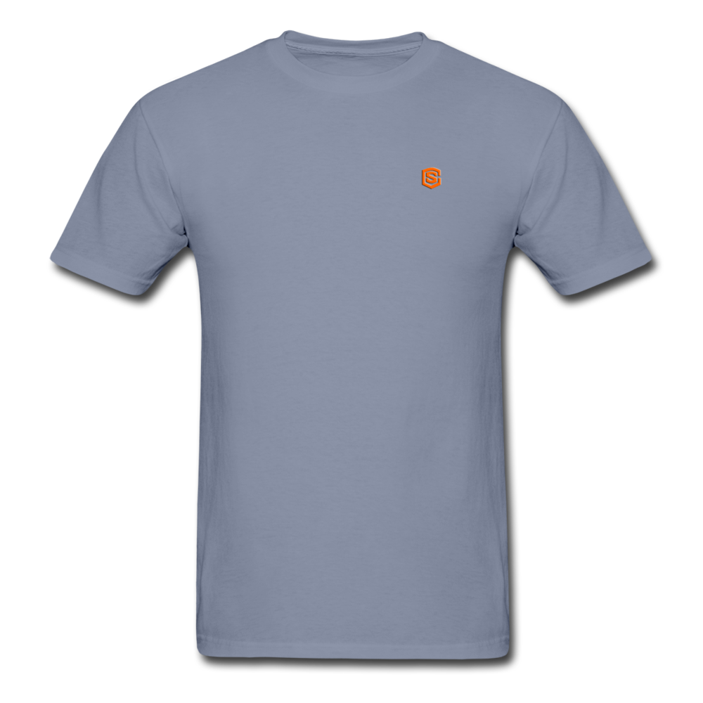 Unisex ComfortWash Garment Dyed T-Shirt WITH ORANGE LOGO - blue