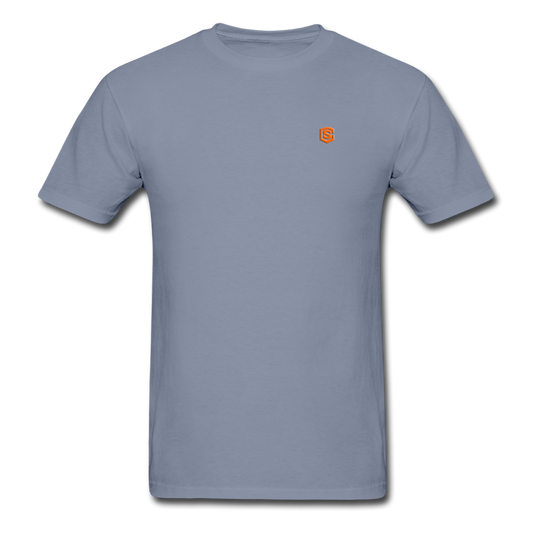 Unisex ComfortWash Garment Dyed T-Shirt WITH ORANGE LOGO - blue