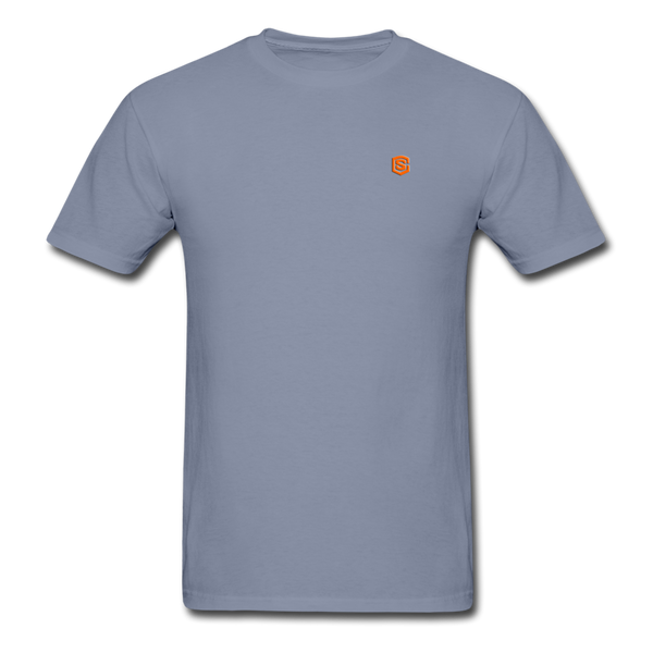 Unisex ComfortWash Garment Dyed T-Shirt WITH ORANGE LOGO - blue