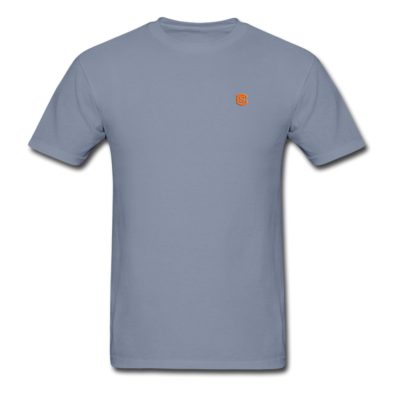 Unisex ComfortWash Garment Dyed T-Shirt WITH ORANGE LOGO - blue