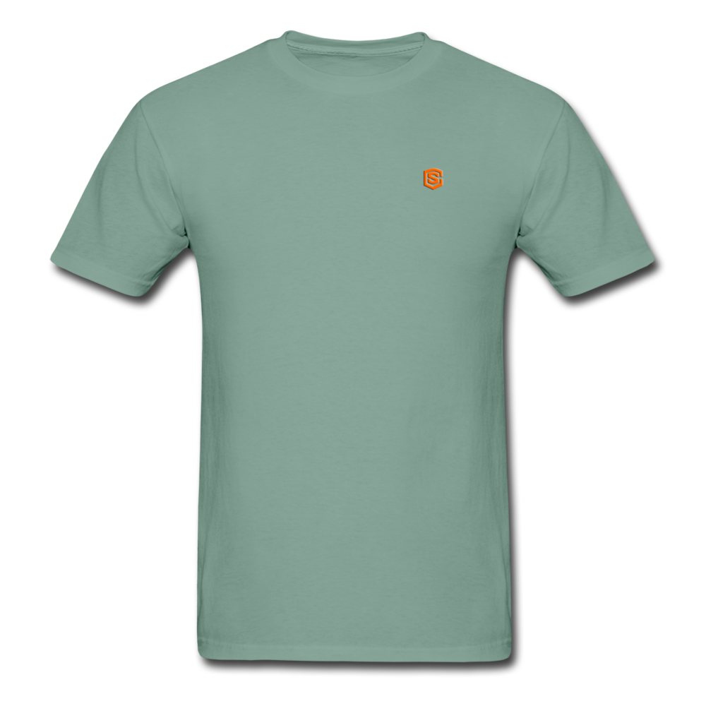 Unisex ComfortWash Garment Dyed T-Shirt WITH ORANGE LOGO - seafoam green