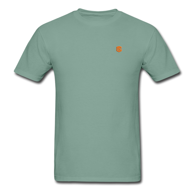 Unisex ComfortWash Garment Dyed T-Shirt WITH ORANGE LOGO - seafoam green