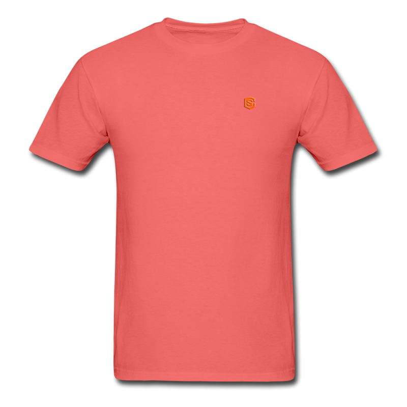 Unisex ComfortWash Garment Dyed T-Shirt WITH ORANGE LOGO - coral