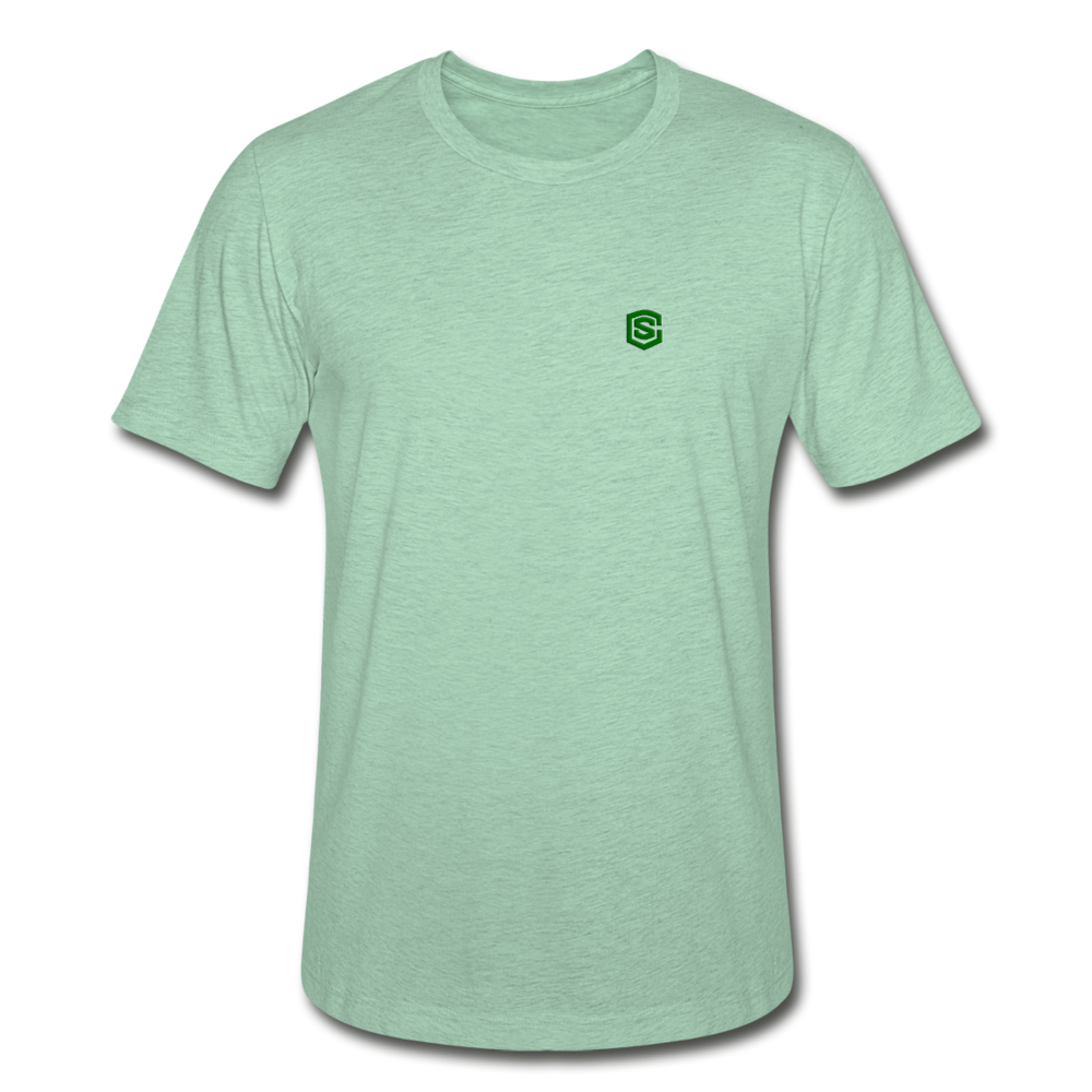 Unisex Heather Prism T-Shirt WITH GREEN LOGO - heather prism mint