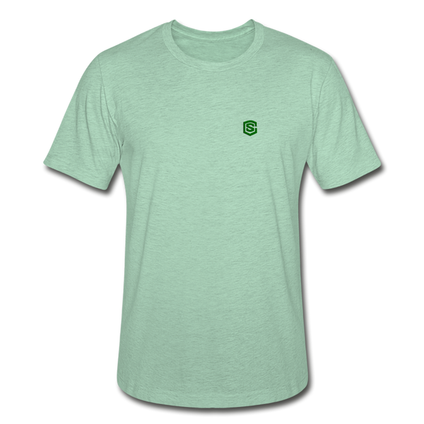 Unisex Heather Prism T-Shirt WITH GREEN LOGO - heather prism mint