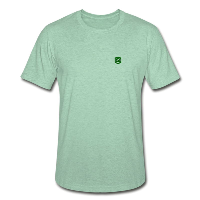 Unisex Heather Prism T-Shirt WITH GREEN LOGO - heather prism mint