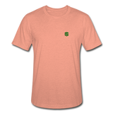 Unisex Heather Prism T-Shirt WITH GREEN LOGO - heather prism sunset