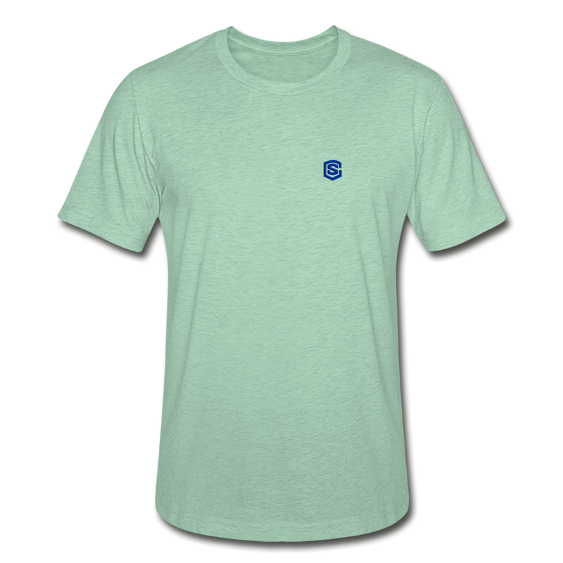 Unisex Heather Prism T-Shirt WITH BLUE  LOGO - heather prism mint